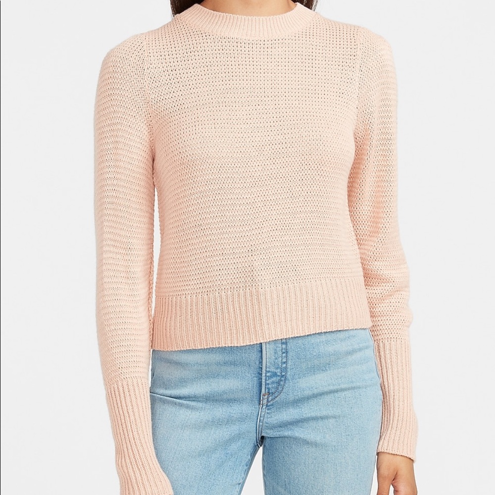 Express | Puff Sleeve Crew Neck Sweater